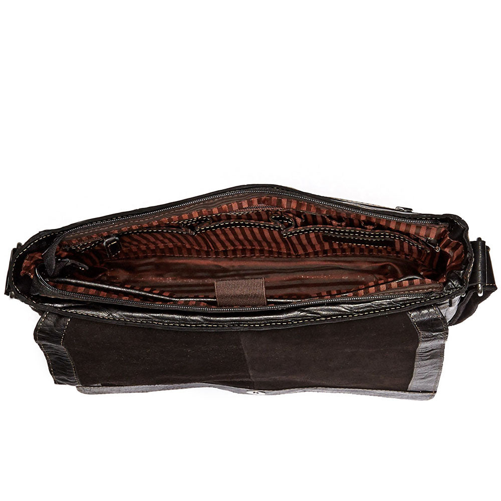 4way Bag／silver leather Leather Messenger Bag - Voyager #7314 | Jack Georges