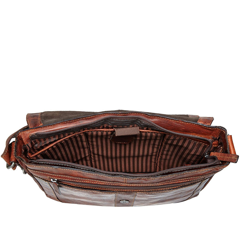 Voyager Messenger Bag #7314 Brown Interior