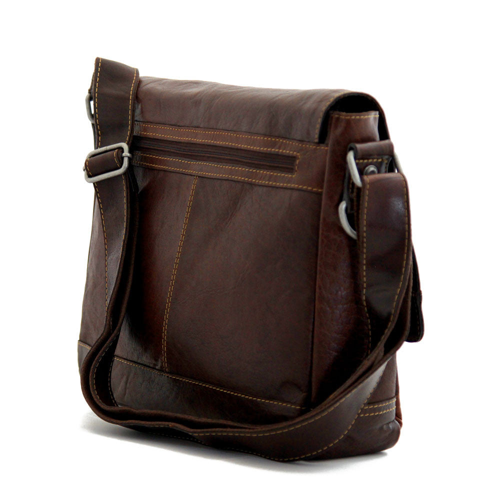 Voyager Messenger Bag #7314 Brown Right Back