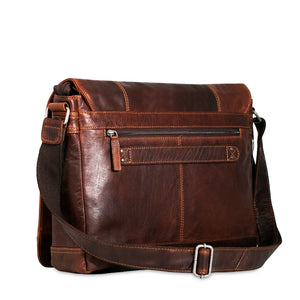 Voyager Full-Size Messenger Bag #7315 Brown Left Back