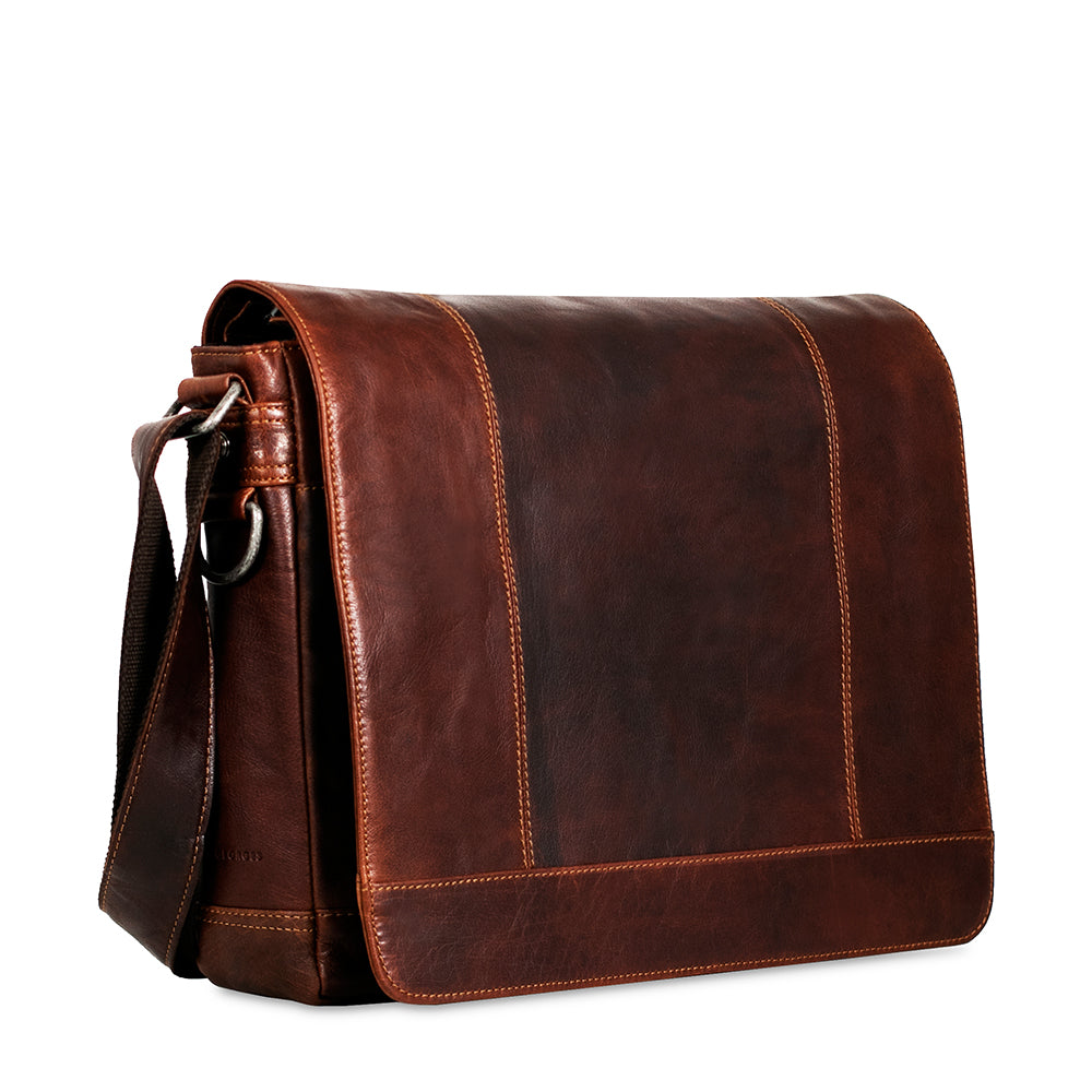 Leather Messenger Bag Full-Size - Voyager #7315