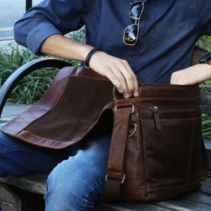 Voyager Full-Size Messenger Bag #7315 Brown Lifestyle 2