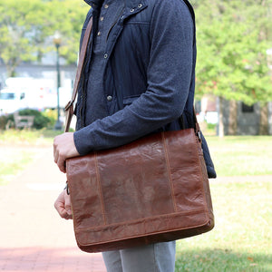 Voyager Full-Size Messenger Bag #7315 Brown Lifestyle 3