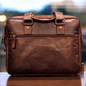 Voyager Professional Zippered Briefcase #7321 Brown Beauty