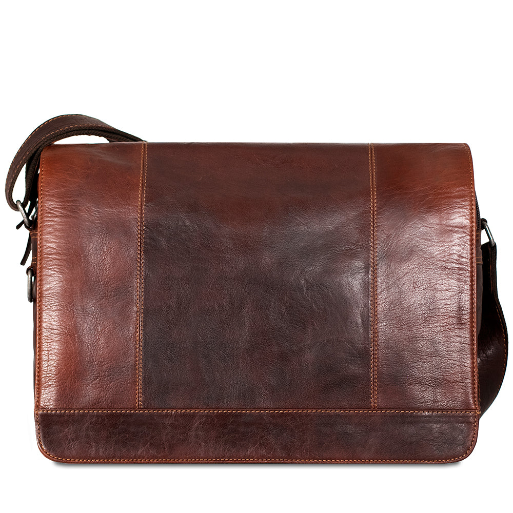 Voyager Large Travel Messenger Bag #7325 Brown Front