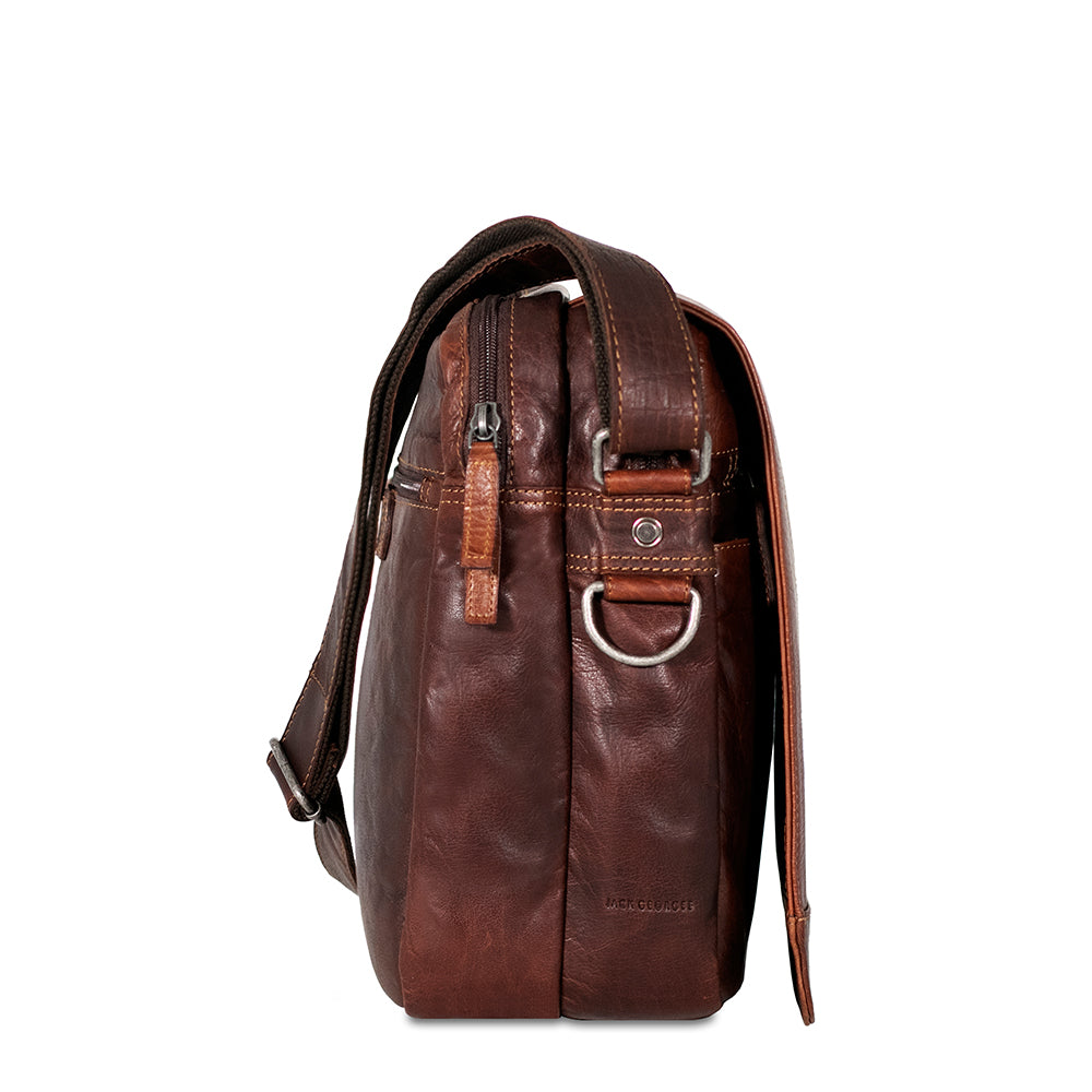 Voyager Large Travel Messenger Bag #7325 Brown Right Side