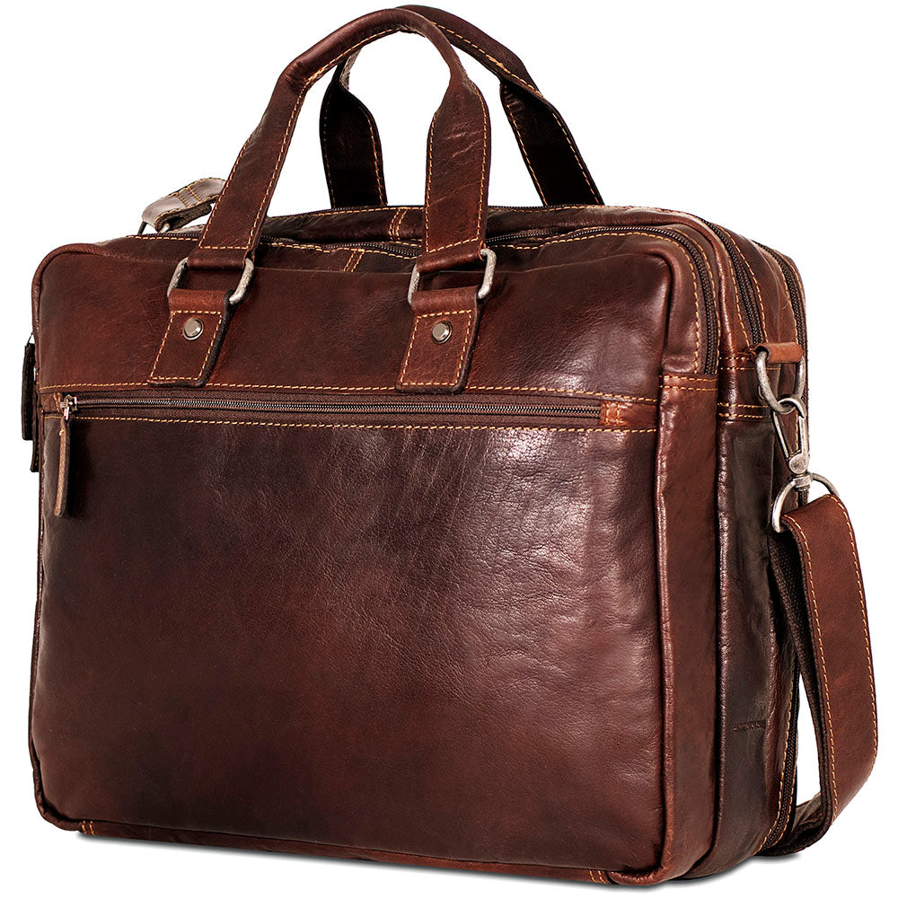 Voyager Large Travel Briefcase #7328 Brown Left Front
