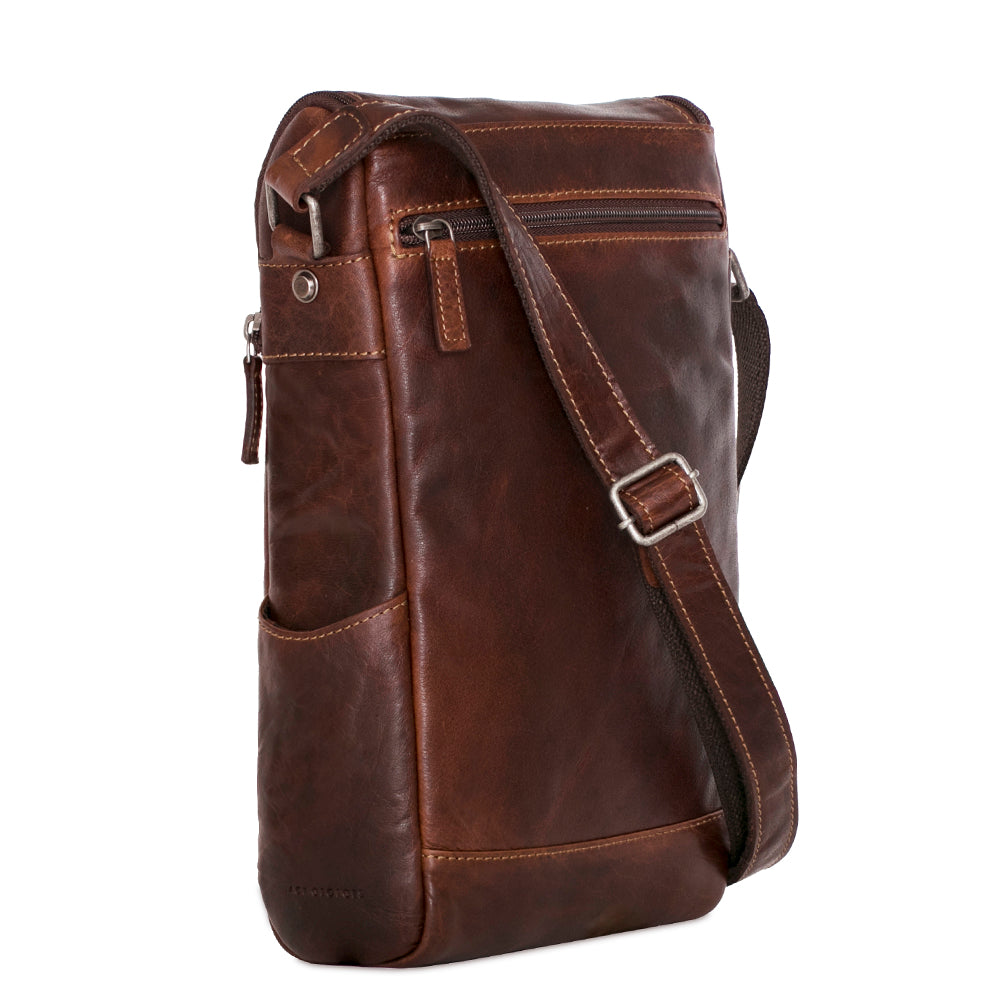 Voyager Crossbody Messenger & Wine Bag #7513 Brown Right Back
