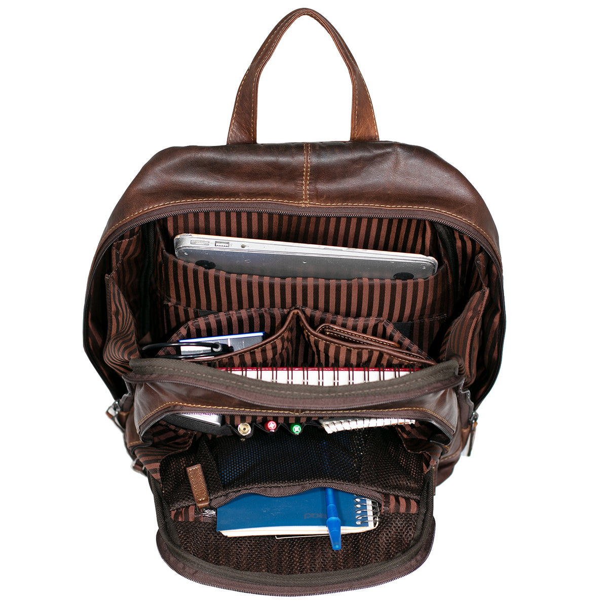 Voyager Backpack #7516 Brown Interior Full