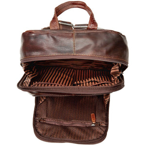 Voyager Backpack #7516 Brown Interior Open