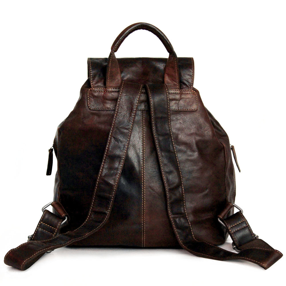 Leather Drawstring Backpack - Voyager #7517