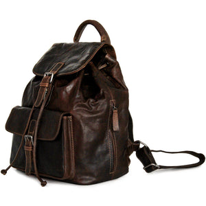 Voyager Drawstring Backpack #7517 Brown Left Front
