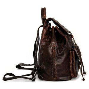 Voyager Drawstring Backpack #7517 Brown Right Side