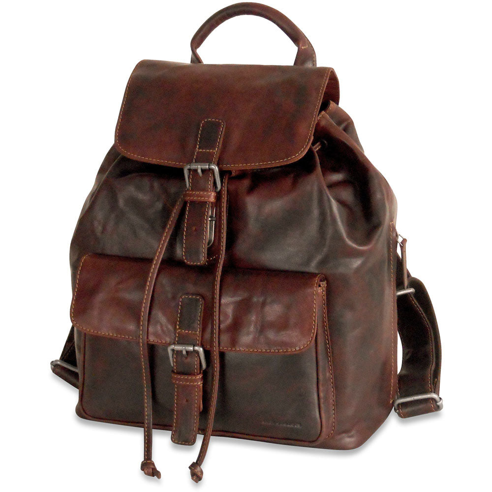 Leather Drawstring Backpack - Voyager #7517 | Jack Georges