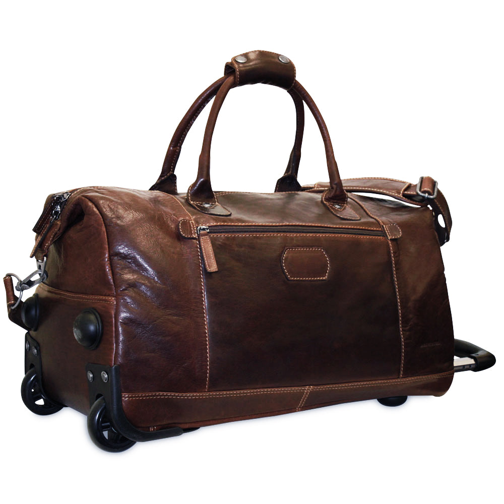 Voyager Leather Wheeled Duffle Bag
