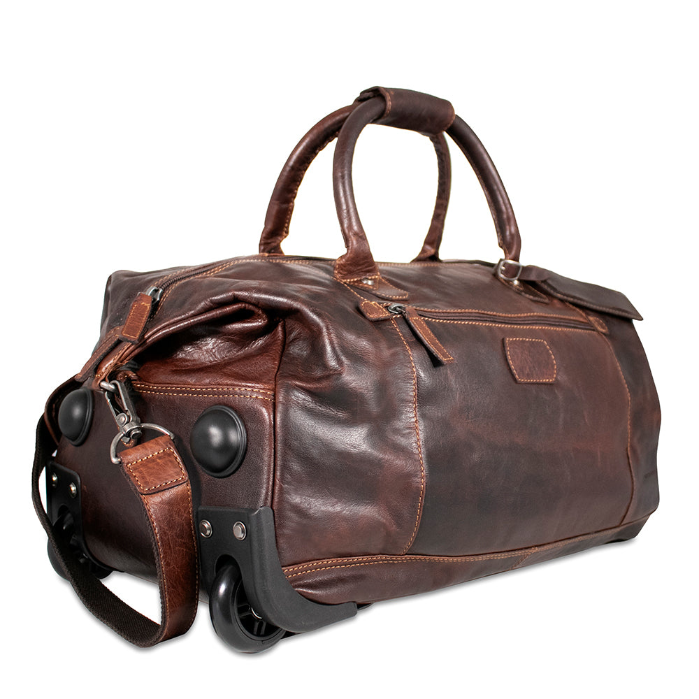 Jack Georges Brown Voyager Collection Wheeled Duffel Bag