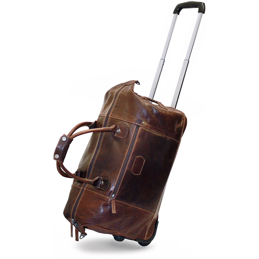 Jack Georges Brown Voyager Collection Wheeled Duffel Bag Jack Georges Brown Voyager Collection Wheeled Duffel Bag