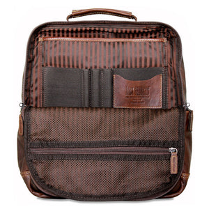 Voyager Compact Convertible Backpack/Messenger Bag #7534 Brown Front Pocket