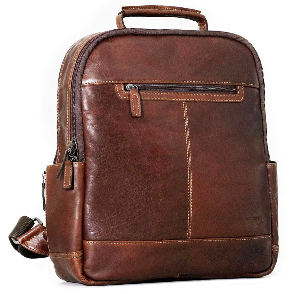 Voyager Compact Convertible Backpack/Messenger Bag #7534 Brown Right Front