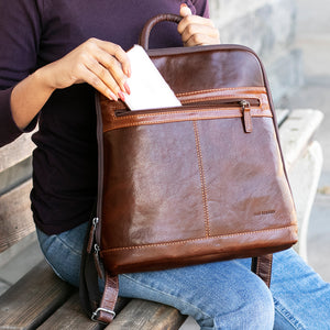 Voyager Adele Slim Backpack #7537 Brown Lifestyle 2