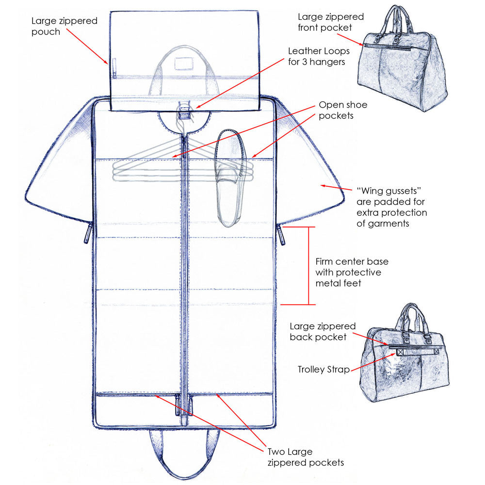 Voyager Large Convertible Valet Bag #7550 Sketch