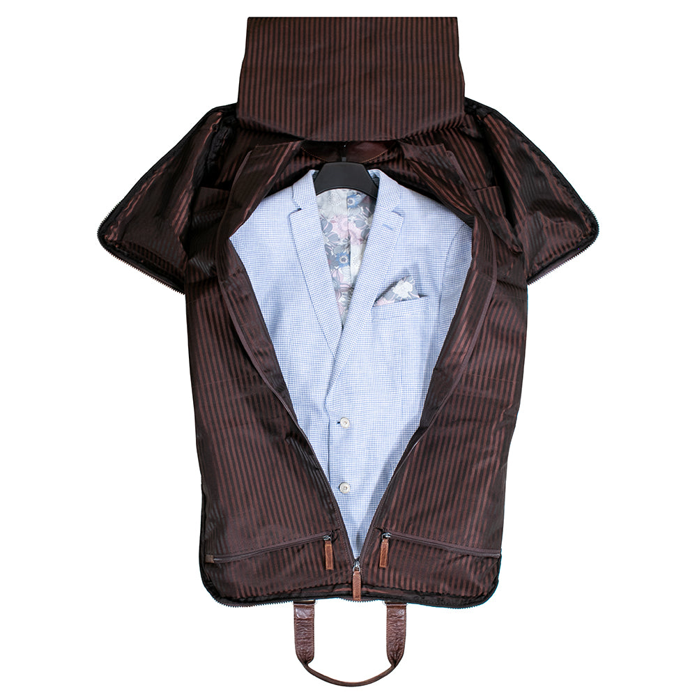 Voyager Large Convertible Valet Bag #7550 Brown Interior Flat