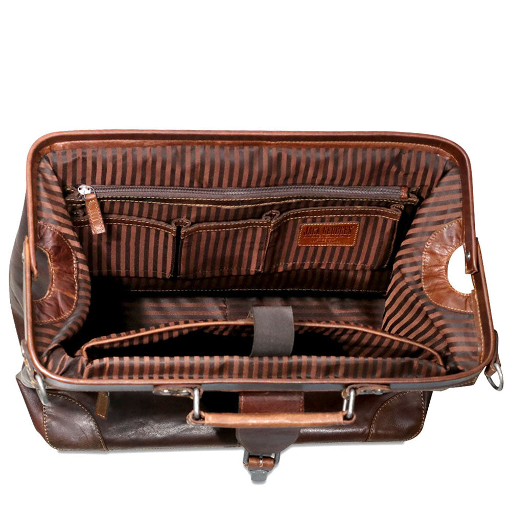 doctor style backpack leather Jack Georges Voyager Classic Doctor Bag #7575 Brown