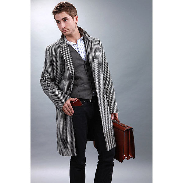 Elements Double Gusset Flap Over Briefcase #4402 Cognac Model Back Side