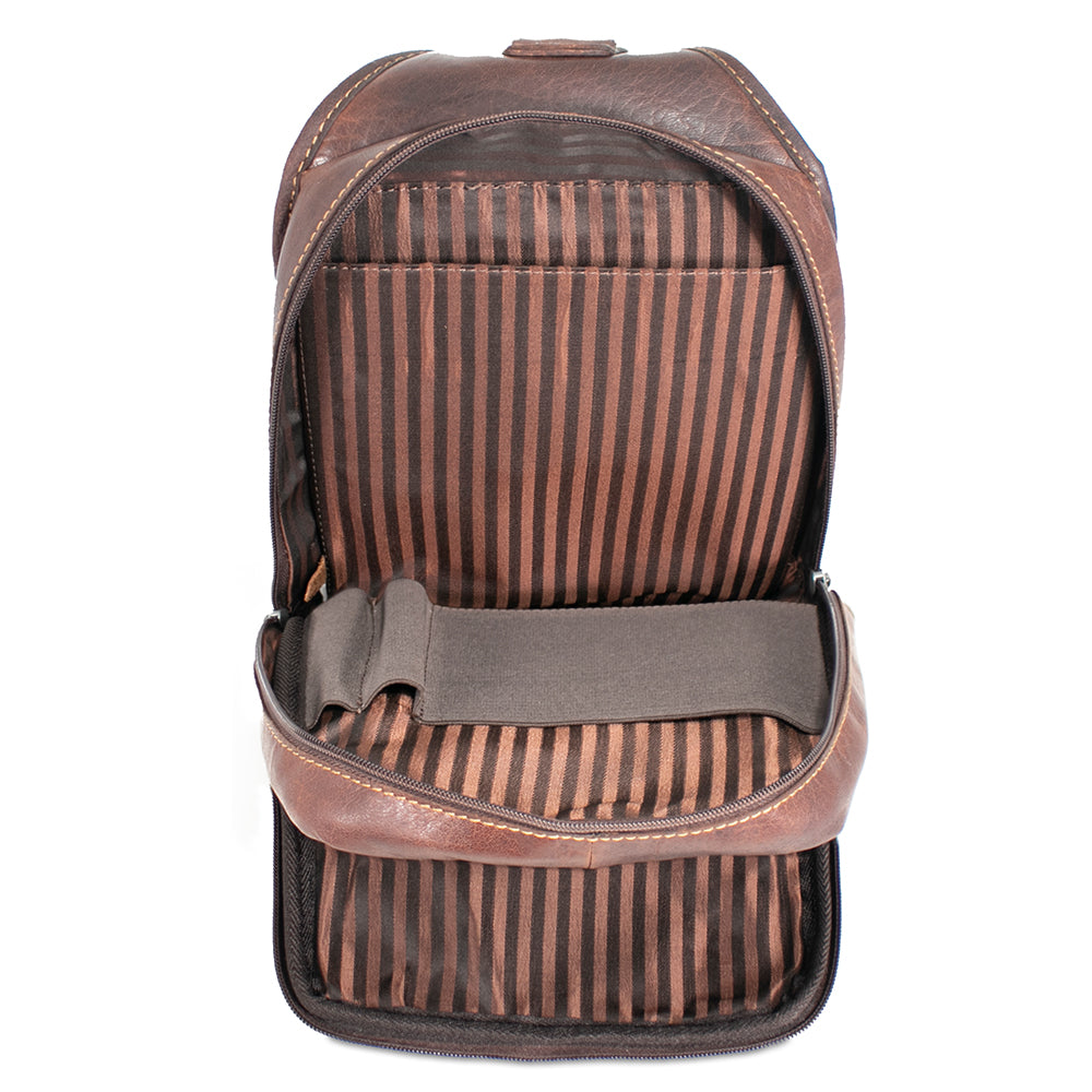 Voyager Sling Bag #7582 Brown Back Interior