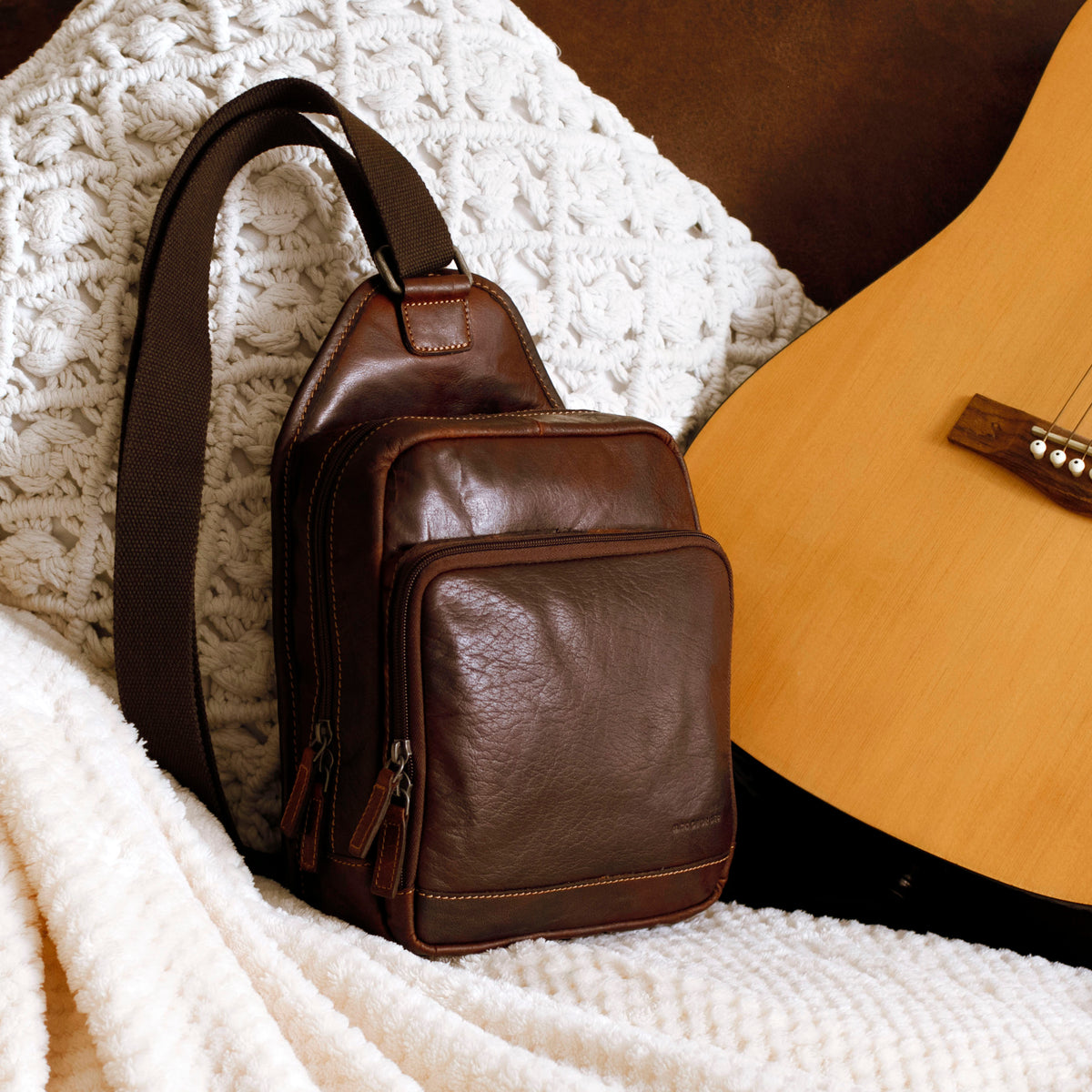 Voyager Sling Bag #7582 Brown Lifestyle