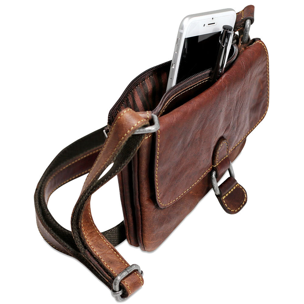 Voyager Mini Crossbody Bag #7610 Brown Interior