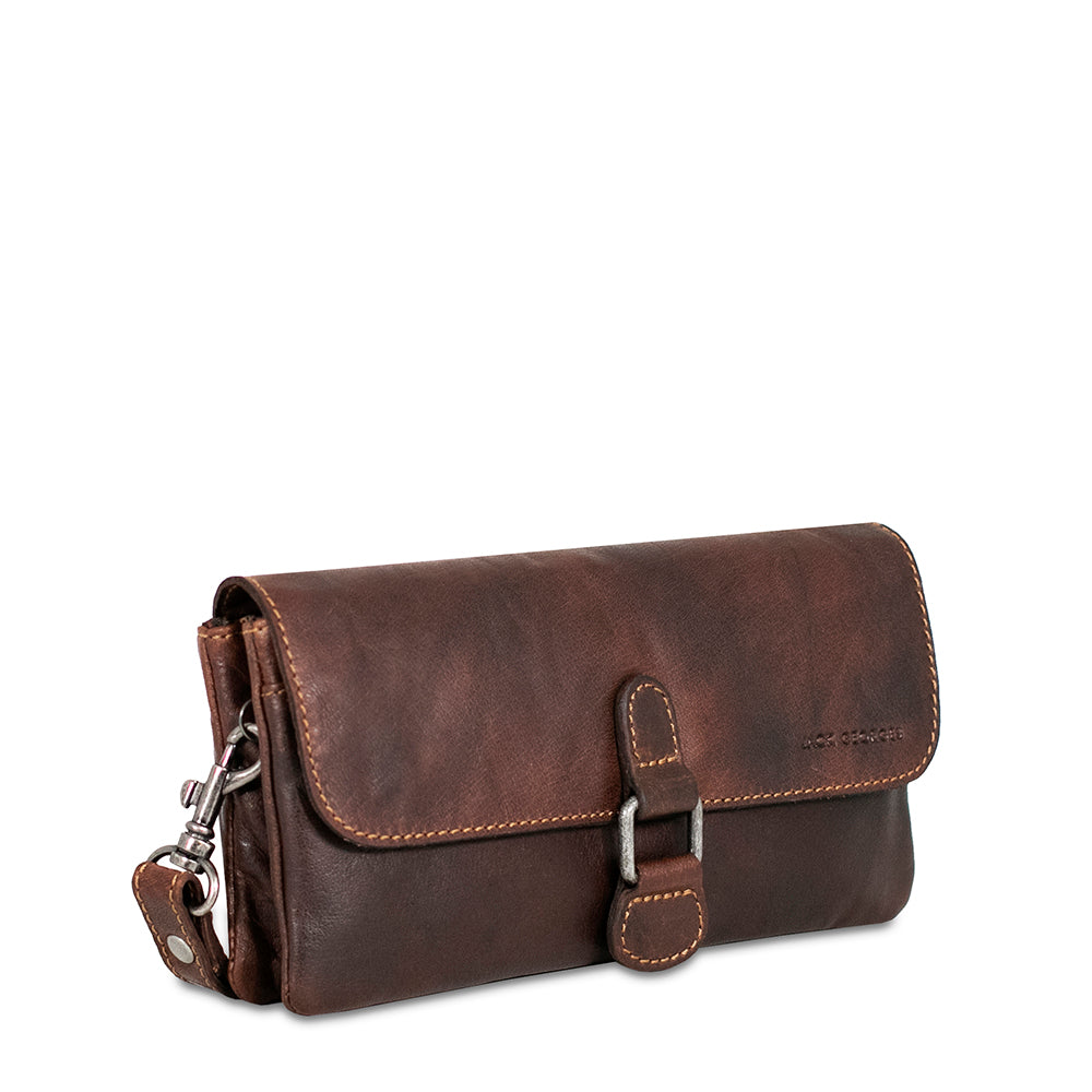 Voyager Wristlet Clutch #7612 Brown Left Front