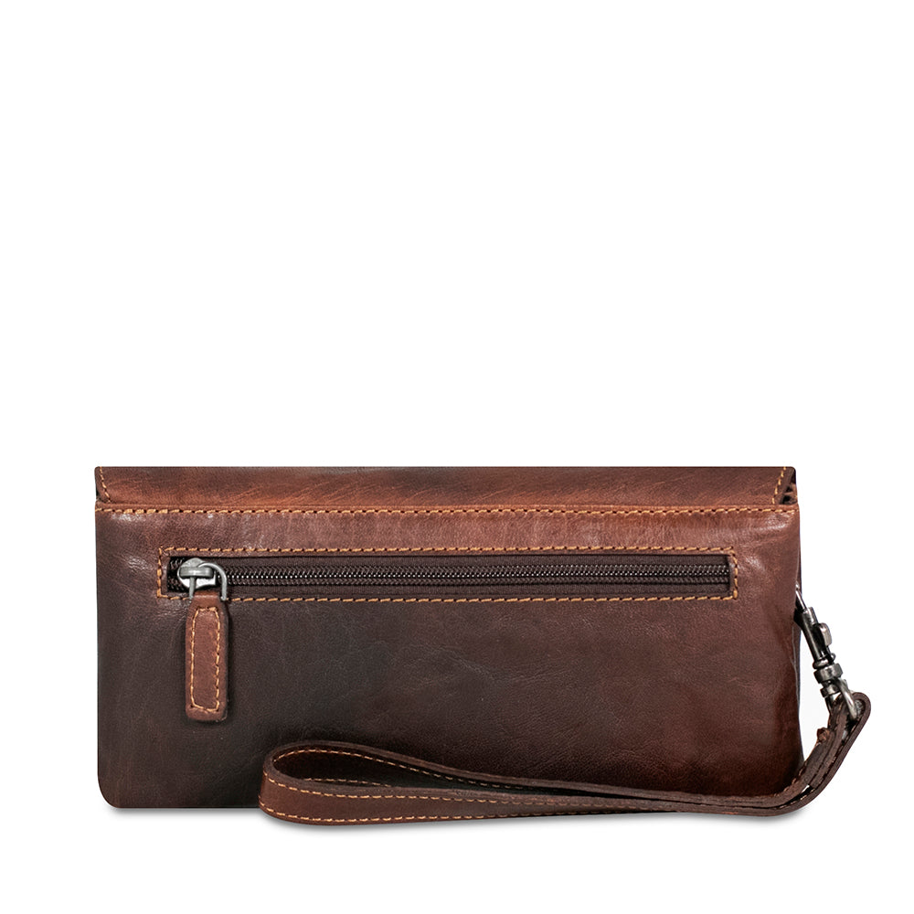 Leather Wristlet Clutch Bag - Voyager #7612 | Jack Georges