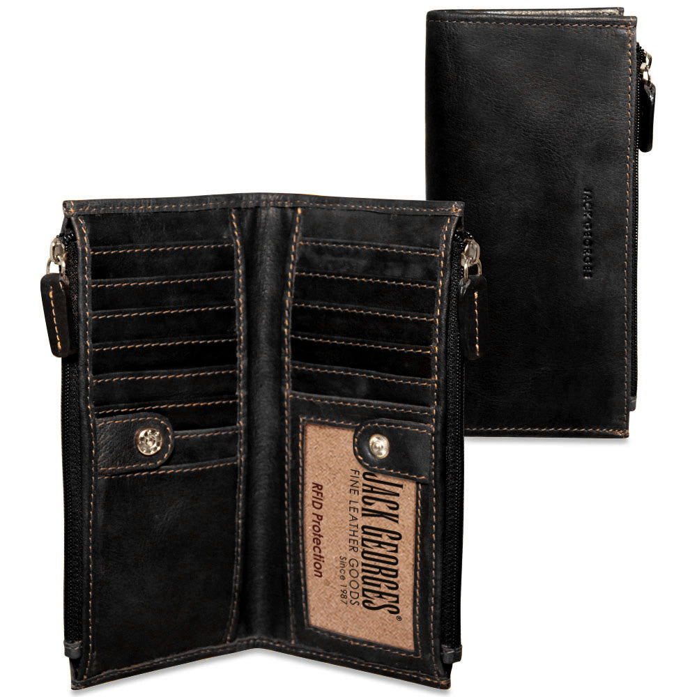 Voyager Slim Zippered Wallet #7717 Black