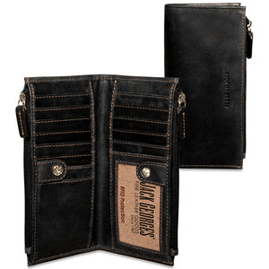 Voyager Slim Zippered Wallet #7717 Black
