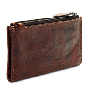 Voyager Slim Zippered Wallet #7717 Brown Closed