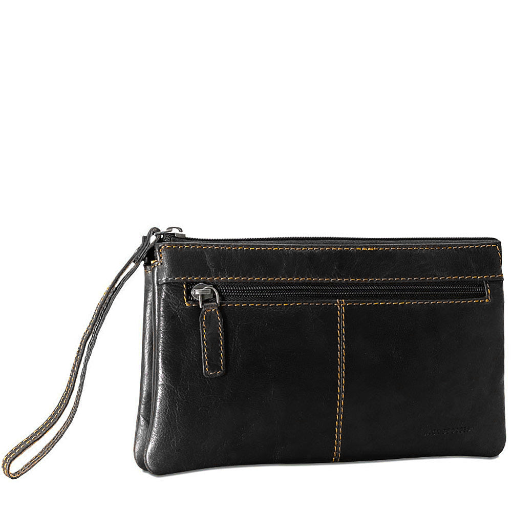 Voyager Zippered Wristlet Clutch #7723 Black Front