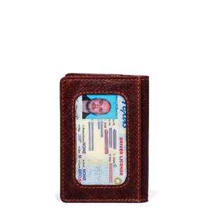 Voyager Slim Card Holder Wallet #7736 Brown Back
