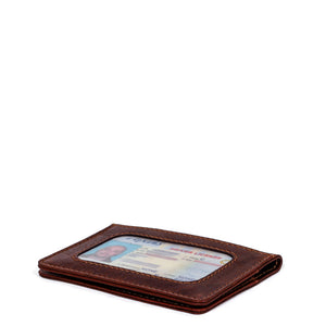 Voyager Slim Card Holder Wallet #7736 Brown Top
