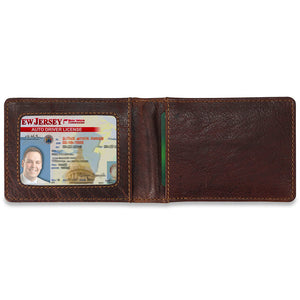 Voyager Bi-Fold Wallet w/Money Clip #7748 Brown Exterior