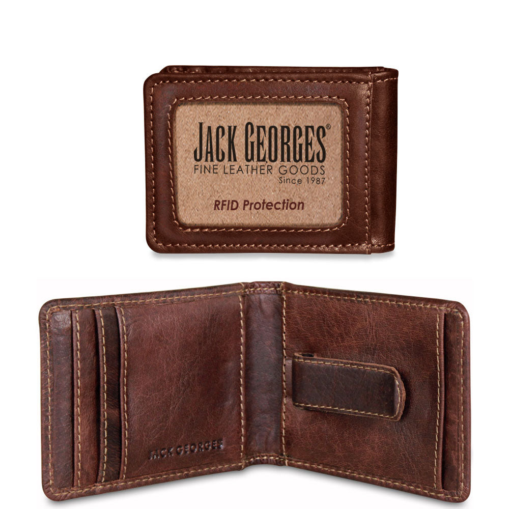 Leather Money Clip Wallet - Voyager Bifold RFID #7748 | Jack Georges