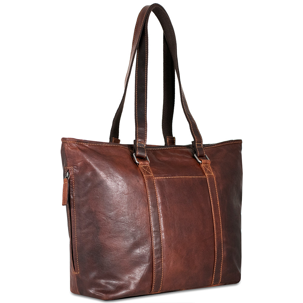 Leather Shopper Tote Voyager #7803 - Lifetime Warranty | Jack Georges