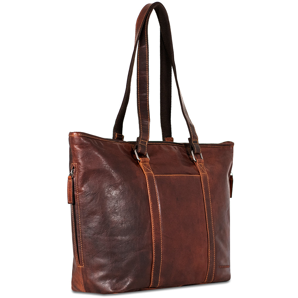Voyager Shopper Tote #7803 Brown Left Front