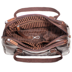 Voyager Satchel Handbag #7815 Brown Interior Empty