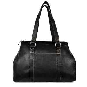 Voyager Satchel Handbag #7815 Black Front
