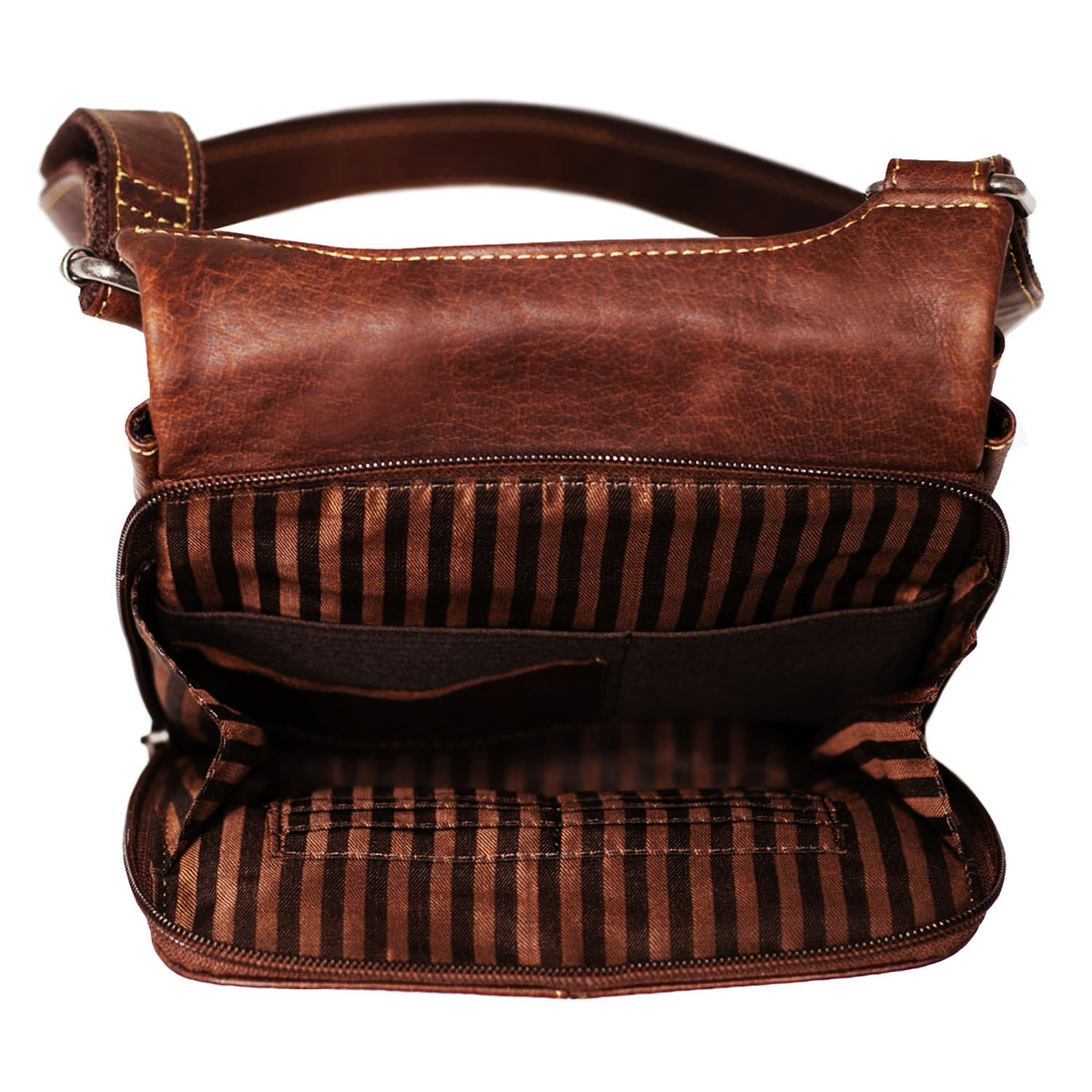 Voyager Slim Crossbody Bag #7831 Brown Interior Back