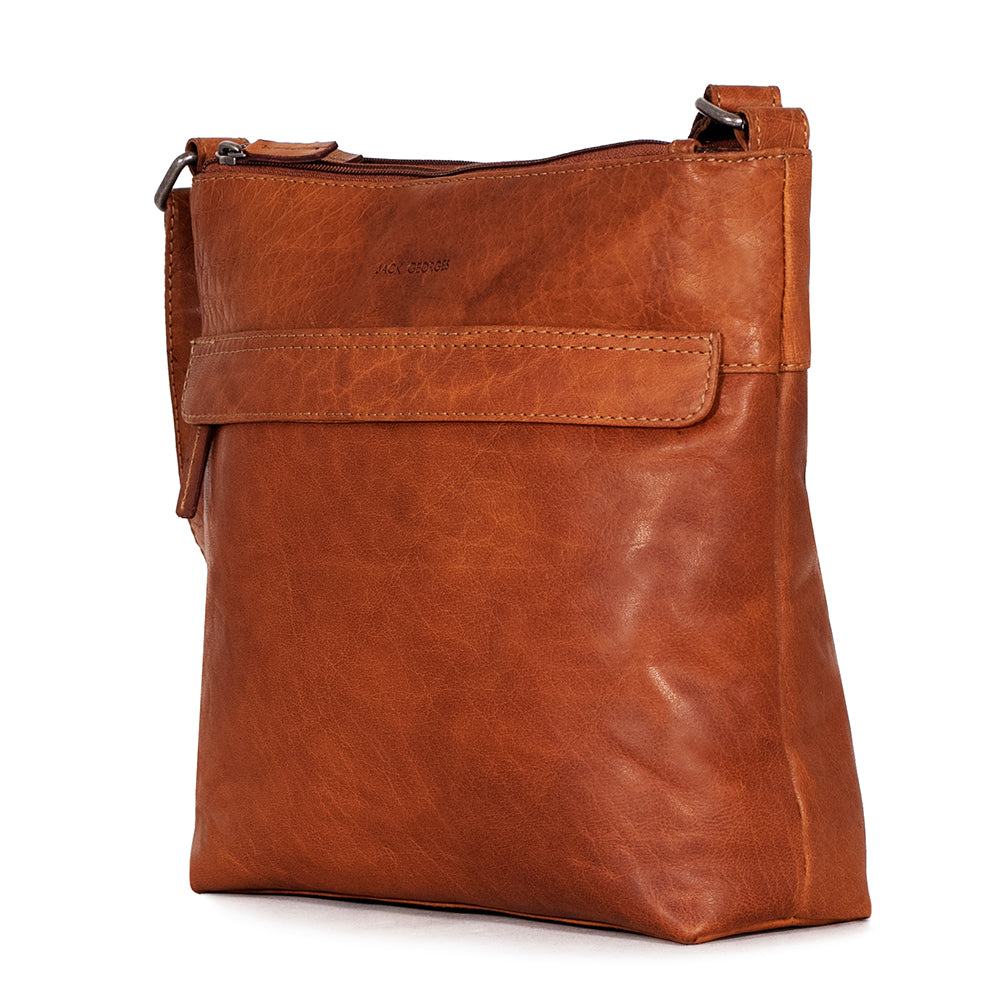 Voyager Zippered Crossbody Hobo Bag #7832 Honey Right Front