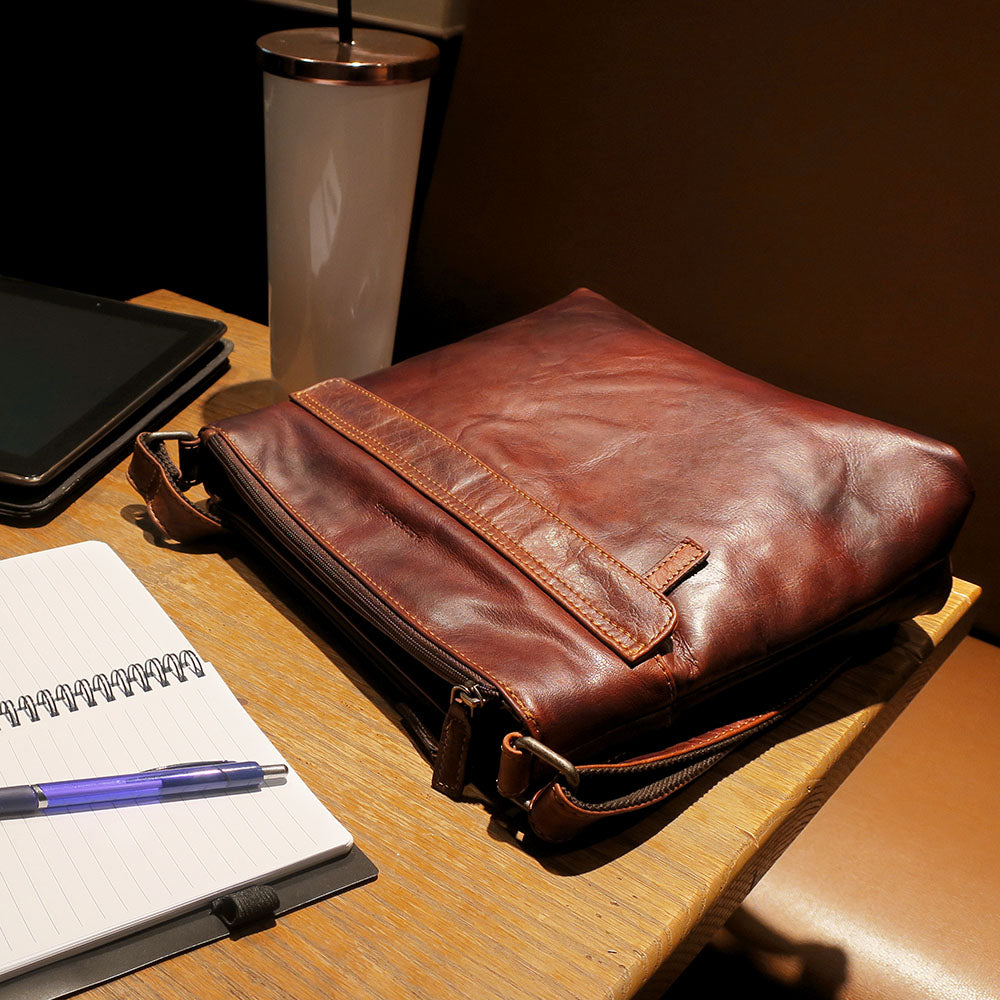 Voyager Zippered Crossbody Hobo Bag #7832 Brown Beauty