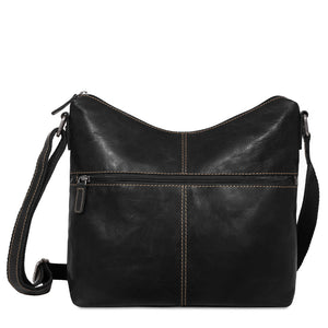 Voyager Uptown Hobo Bag w/Large Front Pocket #7874 Black Front