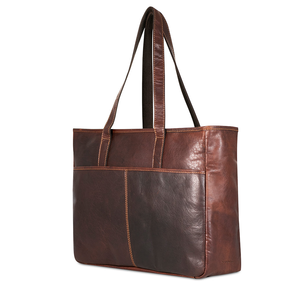 Women's Zipper Leather Tote Bag
